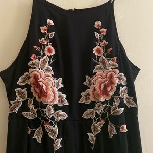 A black with flowers dress / jumpsuit